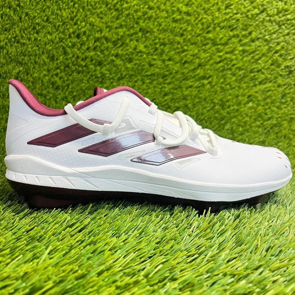 Adidas Adizero Afterburner 9 Mens Size 7.5 White Maroon Running Baseball Cleats